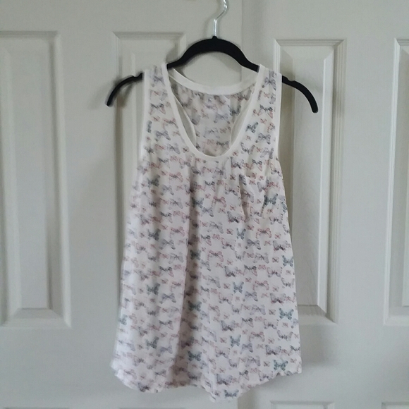 Joie Tops - Joie Silk Racerback Tank Top With Butterflies